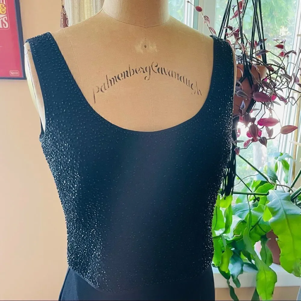 VTG | 2 piece black beaded evening wear 4-6 - Picture 2 of 12
